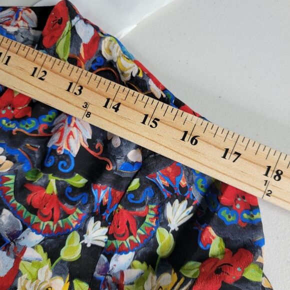 Alice + Olivia Colby Silk Island Watercolor Blouse - Picture 6 of 16